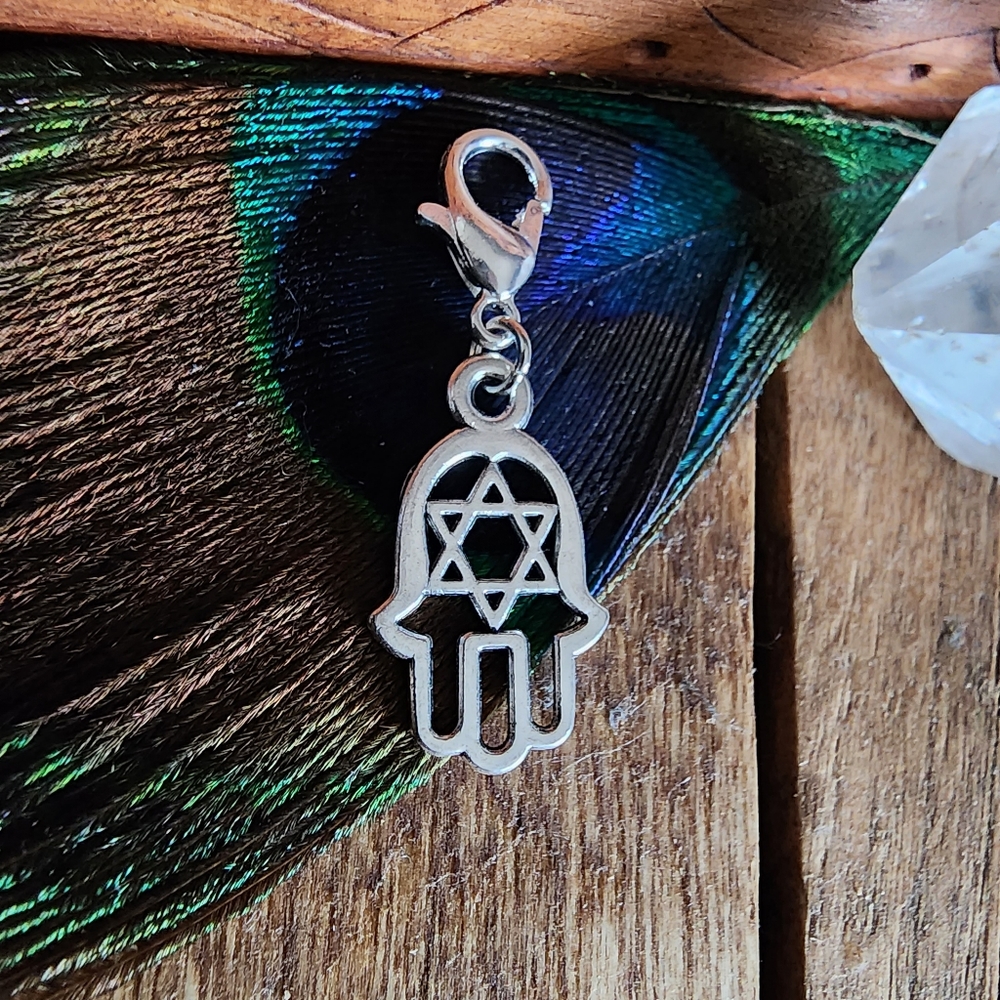5/$25 Hamsa Hand Star of David Charm for Bracelet Hanukkah Bag Clip Zipper Pull